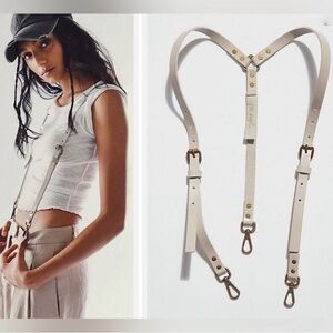 Free people hold me up leather suspenders size XS/S
